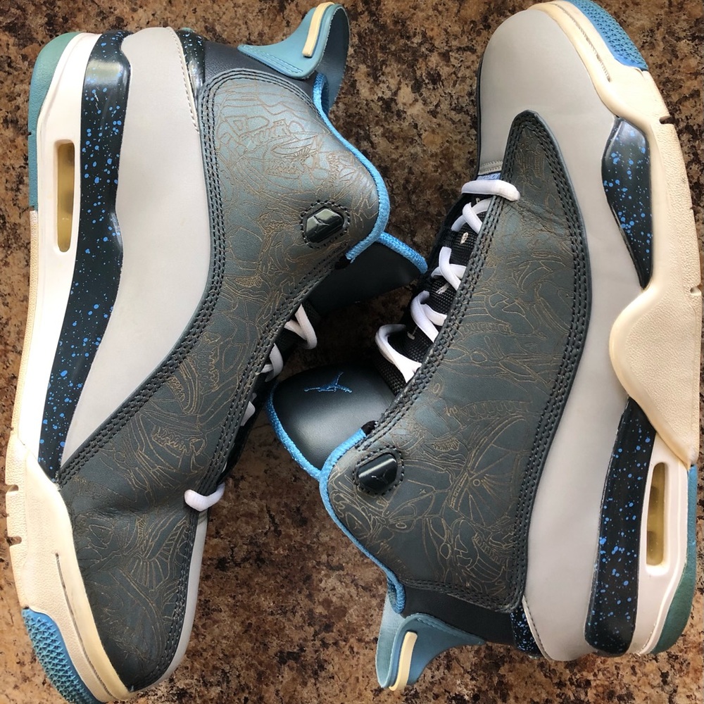 Air Jordan Dub Zero Sz 8.5 Wolf Grey UniversityBlu